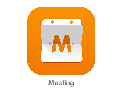 Meeting + Calendar App icon box businessman calendar flip iphone iphone appicon meet meeting orange schedule white