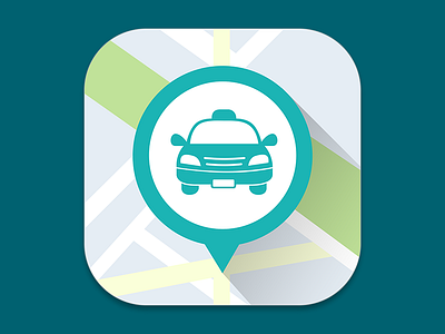 Taxi Booking App Icon application icon ios ios8 iphone location map pin taxi