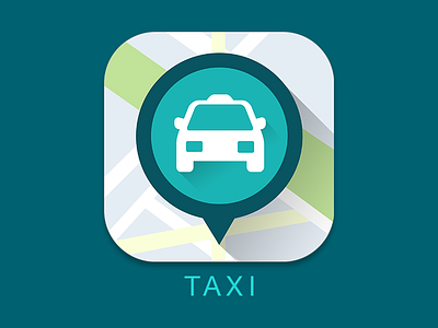 Taxi App Icon application icon ios ios8 iphone location map pin taxi