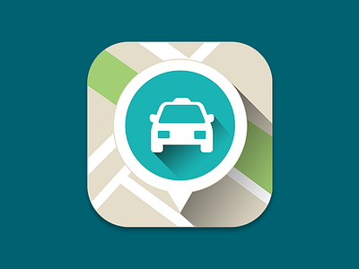 iOS App Icon application icon ios ios8 iphone location map pin taxi