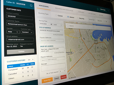 Booking Module/Form booking caller control custom form gadgets grid info map modules search tabs