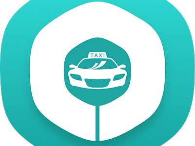 App icon/launcher android cab car design ios iphonex pin taxi