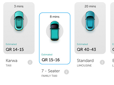 Card View application booking card design icons iphone map taxi