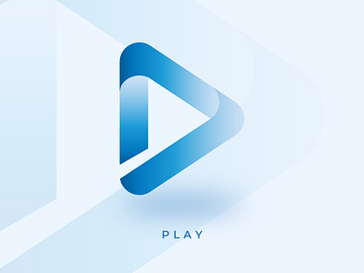 Play logo channel gradiant icon logo logodesign media play shadow shapes uidesign ux ui