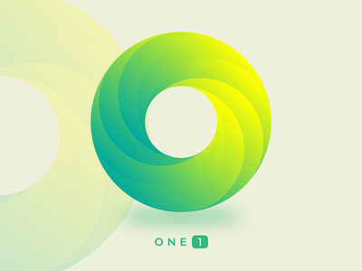One1 Logo channel colors gradiant logo logodesign one shape swirl