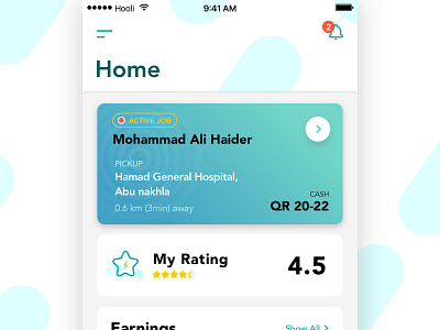 Dashboard - Home card design dashboard app driver home screen icons design iphonex