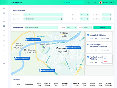 Setting Routes buttons card details dropdown form icons map navigation pin routes settings