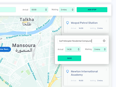 Setting Route expend box card change edit expend form green icon map ui view