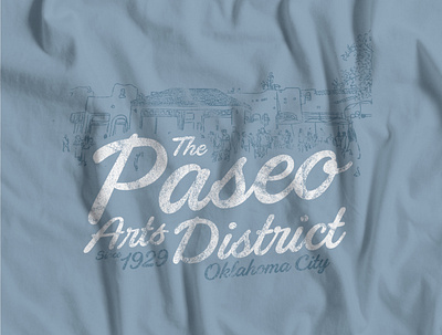 Paseo District 2019 T-Shirt hand illustrated oklahoma city screen printing t shirt