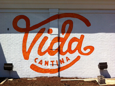 Vida Cantina - Wall Painting cantina lettering life painting photography real script tacos text type typography vida wall