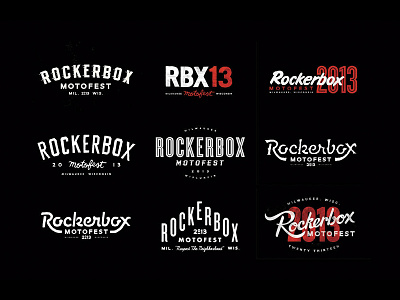 Rockerbox - Logo Development black development lettering logo motorcycles rockerbox script type typography