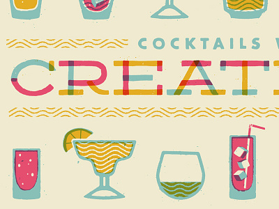 AIGA Wisconsin - Cocktails With Creatives aiga design drinks icons illustration lettering print type typography wisconsin
