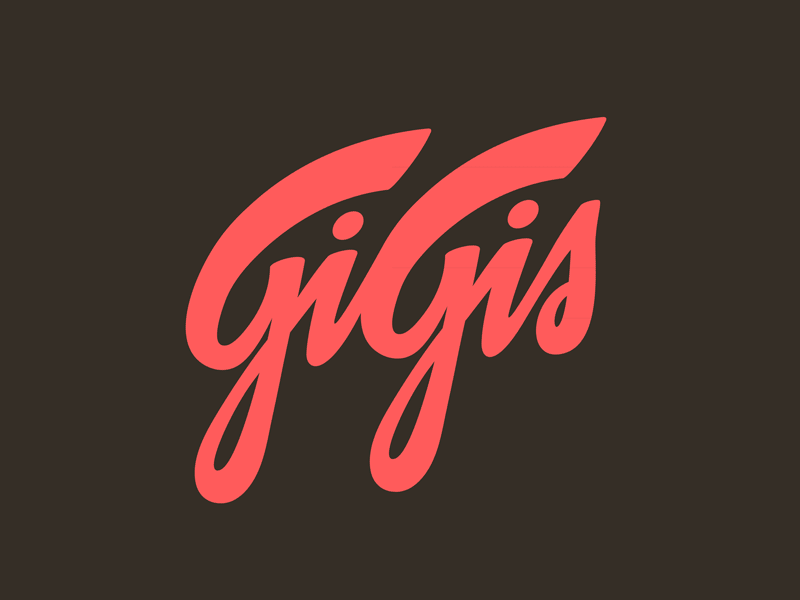 Gigi's Logo Animation branding brush gigis hand lettering made restaurant script typography