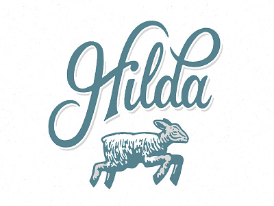 Handmade By Hilda brush drawing glyph hand hilda illustration lettering logo made quilt script shadow