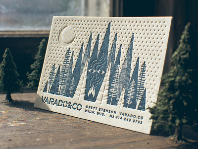 Varado & Co. Haunted Forest Cards blue business camping cards co haunted identity illustration ink letterpress trees varado