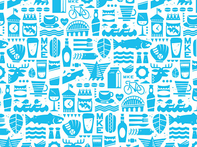From Milwaukee With Love Pattern design doodle drawing icons illustration milwaukee pattern