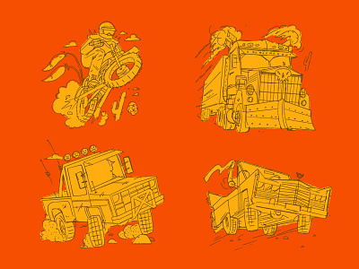 Roadkill Rivals - Vehicle Sketches animals art card characters drawing game illustration rivals roadkill vehicles
