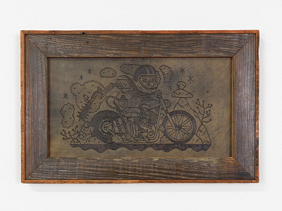 Varado Pyrography: "The Line" art death desert draw illustration leather motorcycle screenprint varado