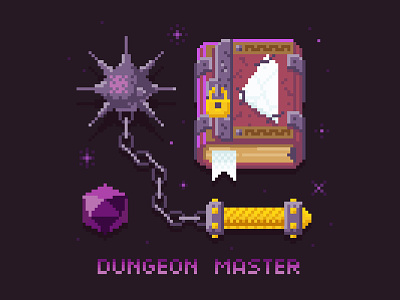 Dungeon Master! art critcal hit dragons dungeon fantasy legendary master mythic pixel