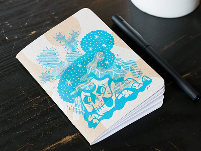 WeMakePDX - Scoutbook Design "AHORA" desert design draw illustration notebook plants portland skull wemake