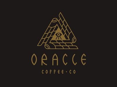 Oracle Coffee Co. coffee eye glyph illustration lettering logo symbol type