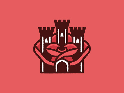 Rose City Games castle games glyph illustration logo portland rose video