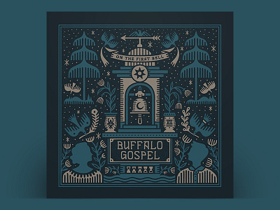 Buffalo Gospel - On the First Bell album cover illustration lettering packaging type