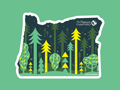 The Nature Conservancy Oregon conservancy field guide illustration mountains nature oregon trees