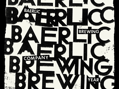 Baerlic Brewing Co. beer cut paper doodle illustration lettering paint primitive type weird xerox