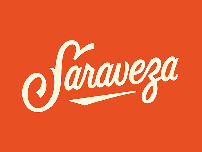 Saraveza branding design draw drawing graphic packers portland script swash type typography