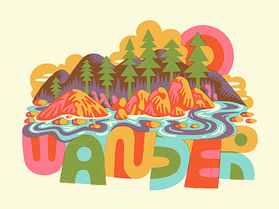 Wander art design drawing illustration lettering nature nature illustration typography