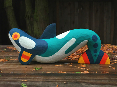 Orca - Patagonia Portland animal drawing illustration sculpture whale wood