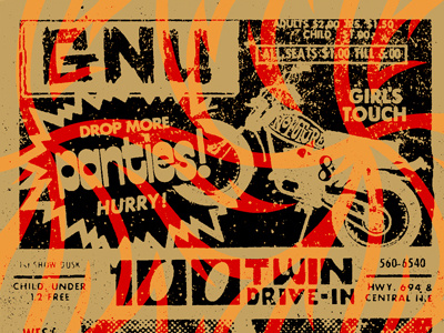 GNU Snowboards - Mutant Bindings Art Pattern acid binds gnu motorcycle mutant newspaper pattern snowboards typography vintage