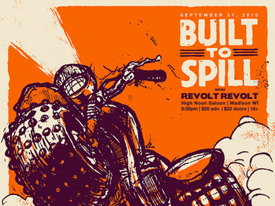 Built to Spill - High Noon Saloon built to spill gigposter high noon saloon madison poster screenprint three wheeler