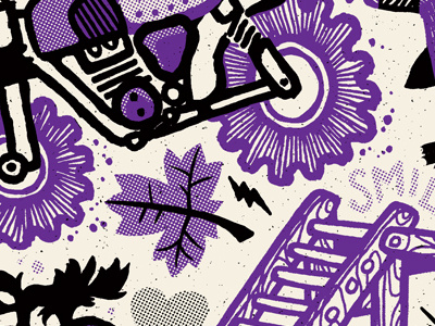 Megabolt Let's Doodle Poster 10"x26" doodle drawing illustration megabolt poster screenprinting