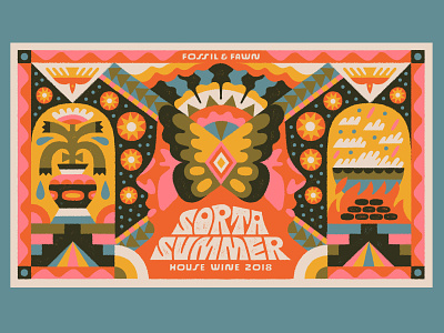 Sorta Summer - Fossil & Fawn design drawing illustration lettering type typography wine wine label