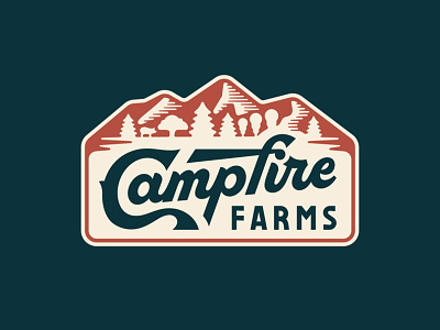 Campfire Farms Branding branding design draw drawing illustration lettering logo script type typography