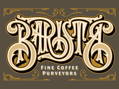 Barista PDX - Window Painting lettering painting sign type typography window