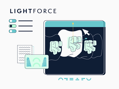 LIGHTFORCE explainer video company flat illustration minimal styleframe vector