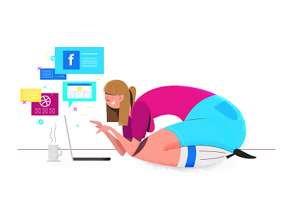 WORKING character design personal portfolio social media vector design