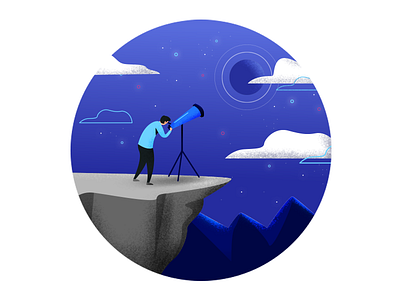 Not Results Found flat icons illustration night sky web