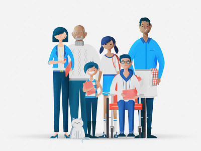 CRTC Characters character design family flat texture