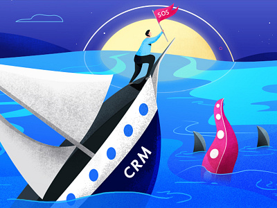 CRM sink blues design illustration web illustration