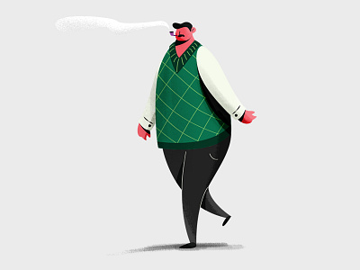 Walking Man animation character design design flat textures