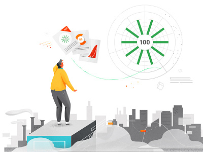 Bucket Compass Illustration