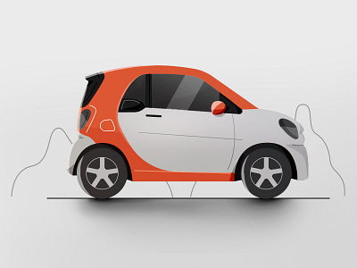 Minismart Car automobile cars illustration mini smart vector design video