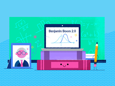 Khan Academy Benjamin Boom character design characters colorful flat illustration minimal styleframe texture
