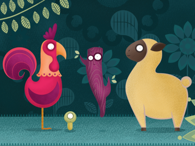 El Gallo Kiriko gallo kiriko illustration animals tale palo gusanito vector character