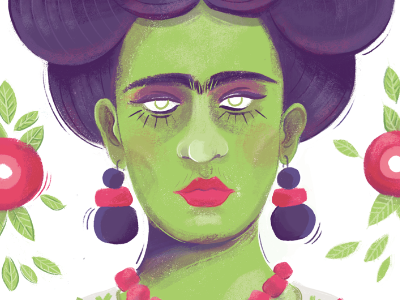 Zombie Frida Kahlo wacom drawing illustration zombie violet purple woman mexico painting feminism kahlo frida
