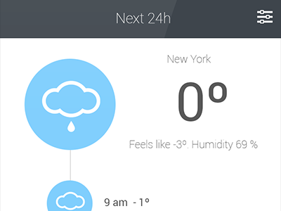 Weather app - Blue color android flat weather